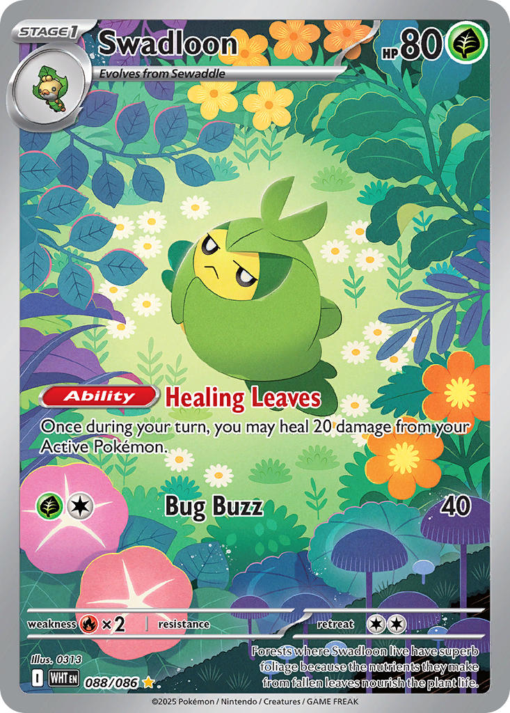 Swadloon 088/086 Illustration Rare White Flare Pokémon card