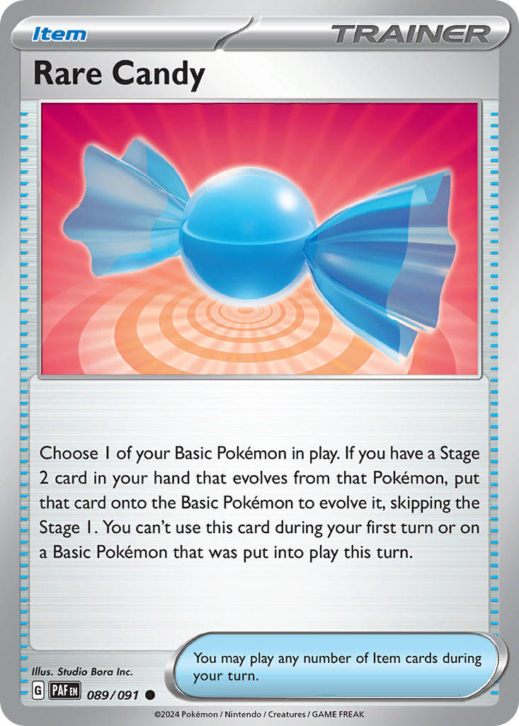 Rare Candy 089/091 Common Paldean Fates Pokémon card