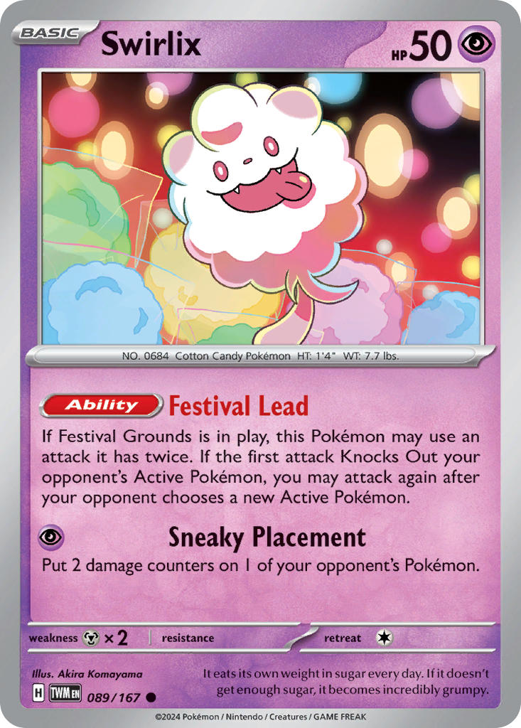 Swirlix 089/167 Common Twilight Masquerade Pokémon card