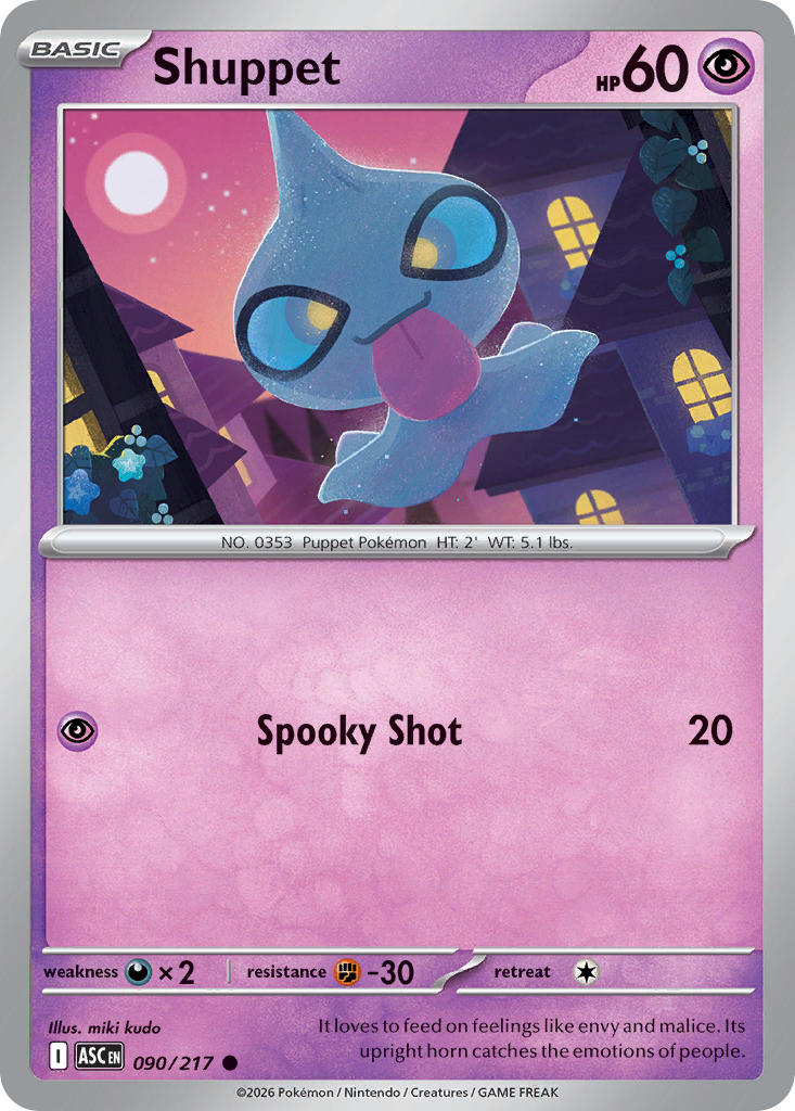 Shuppet 090/217 Common Ascended Heroes Pokémon card