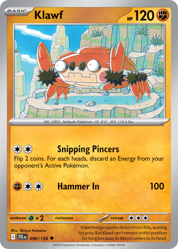 Klawf 090/159 Common Journey Together Pokémon card
