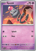 Spoink 090/197 Common Obsidian Flames Pokémon card