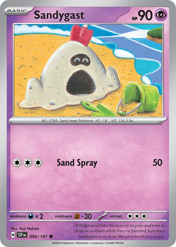 Sandygast 090/191 Common Surging Sparks Pokémon card