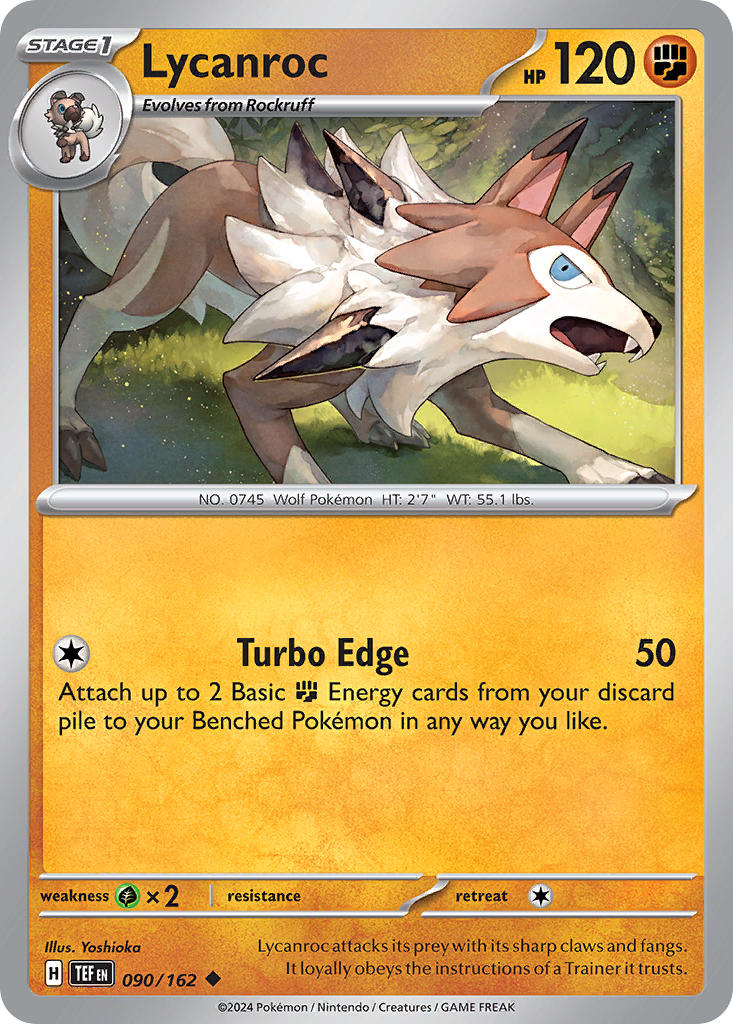Lycanroc 090/162 Rare Temporal Forces Pokémon card