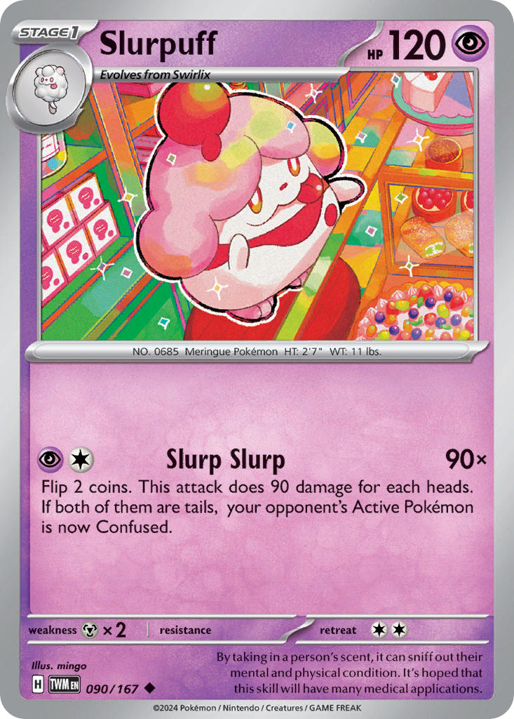 Slurpuff 090/167 Uncommon Twilight Masquerade Pokémon card