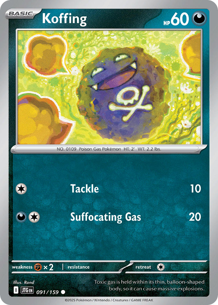 Koffing 091/159 Common Journey Together Pokémon card