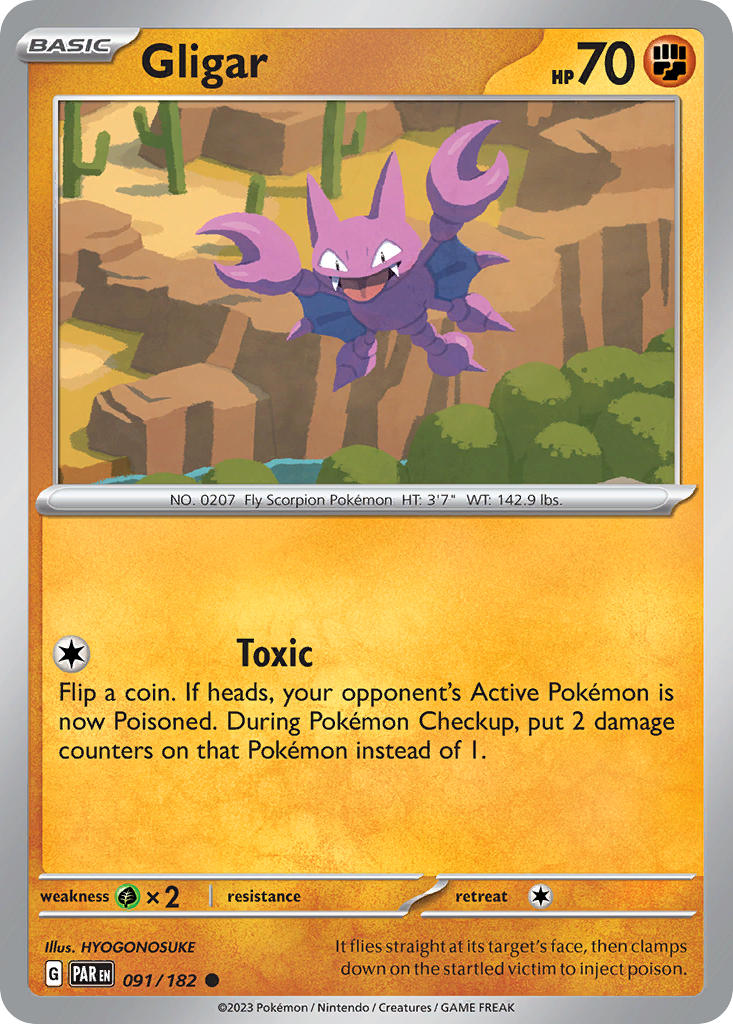 Gligar 091/182 Common Paradox Rift Pokémon card