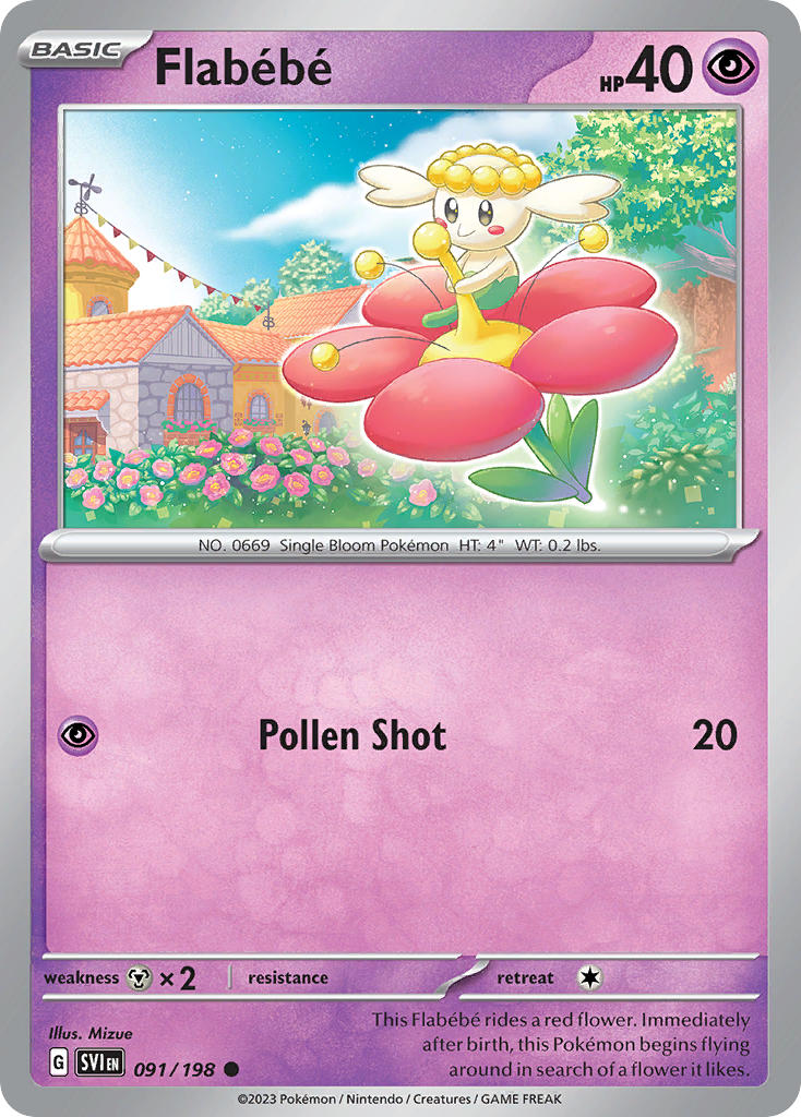 Flabébé 091/198 Common Scarlet & Violet Pokémon card