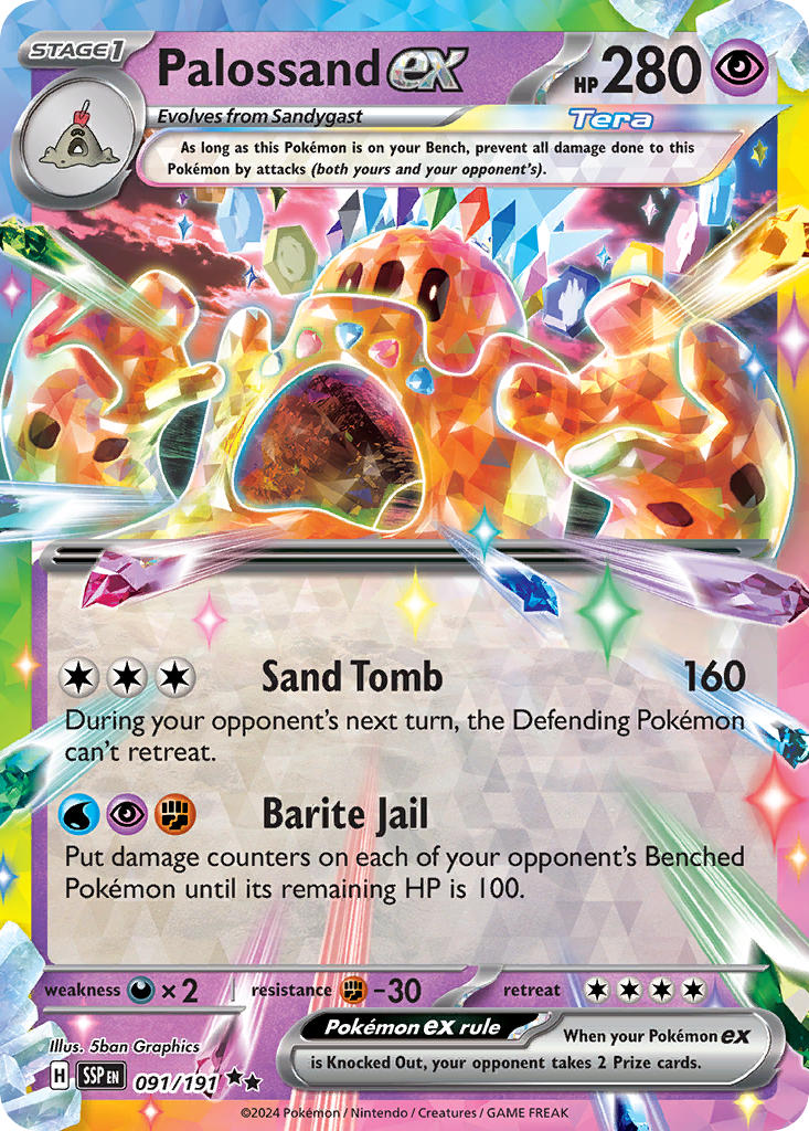 Palossand EX 091/191 Double Rare Surging Sparks Pokémon card