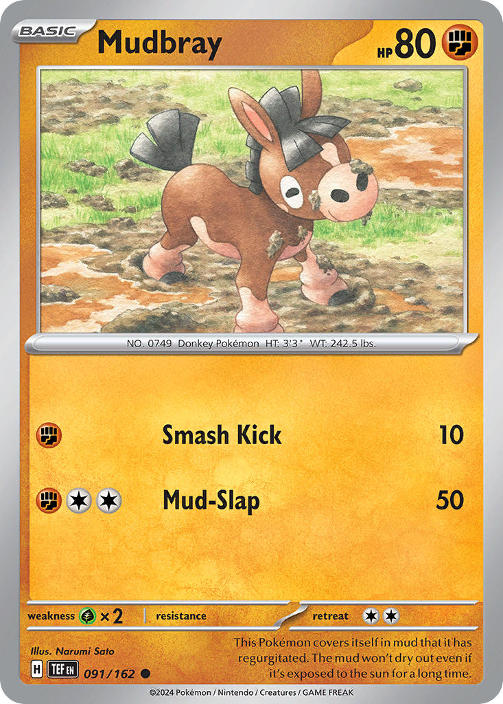 Mudbray 091/162 Common Temporal Forces Pokémon card