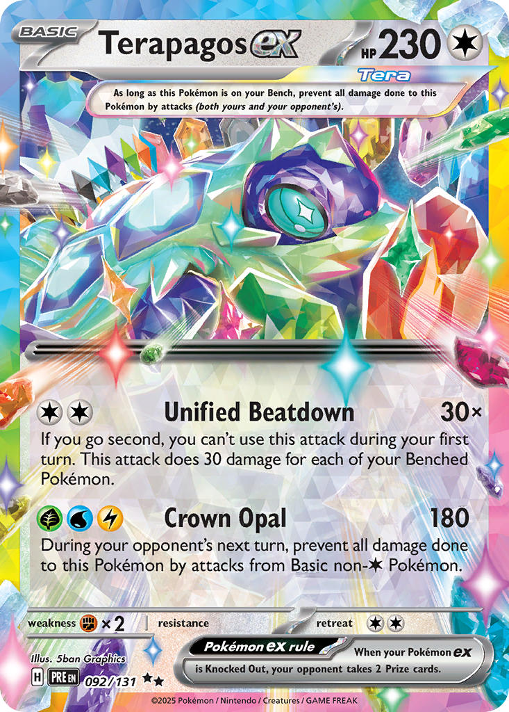 Terapagos EX 092/131 Double Rare Prismatic Evolutions Pokémon card