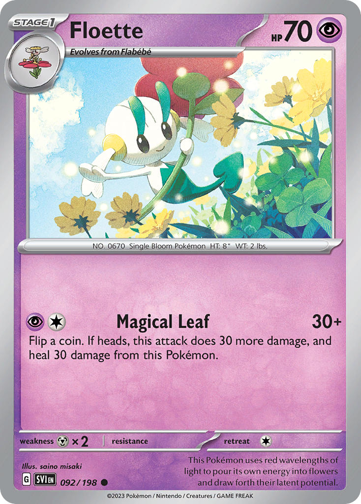 Floette 092/198 Common Scarlet & Violet Pokémon card