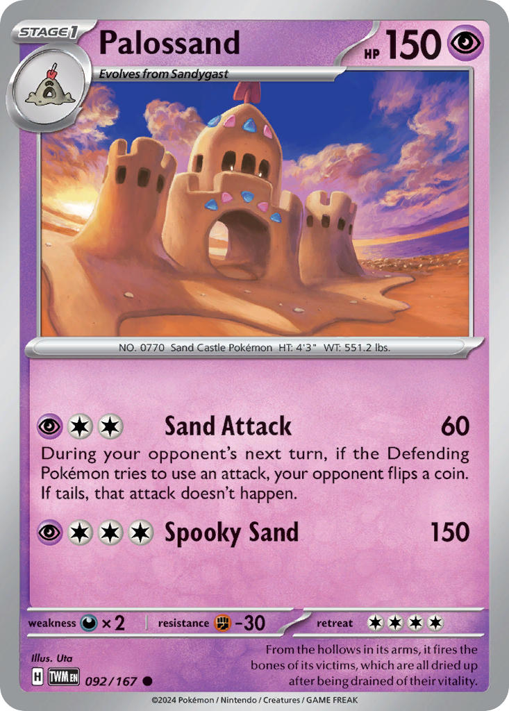 Palossand 092/167 Uncommon Twilight Masquerade Pokémon card