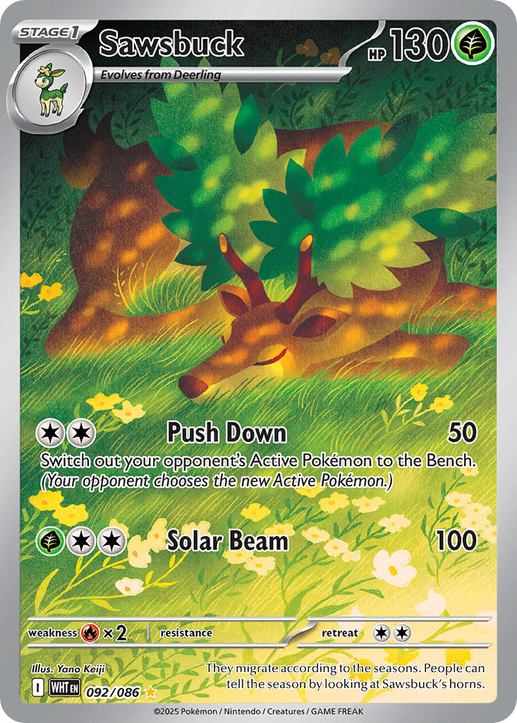 Sawsbuck 092/086 Illustration Rare White Flare Pokémon card