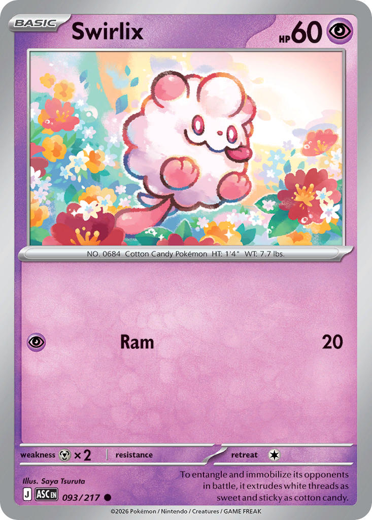 Swirlix 093/217 Common Ascended Heroes Pokémon card