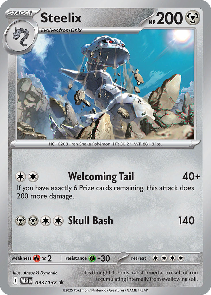 Steelix 093/132 Rare Mega Evolution Pokémon card