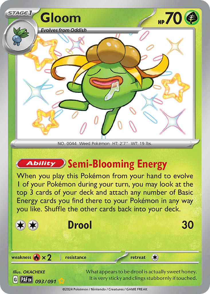 Gloom 093/091 Shiny Rare Paldean Fates Pokémon card