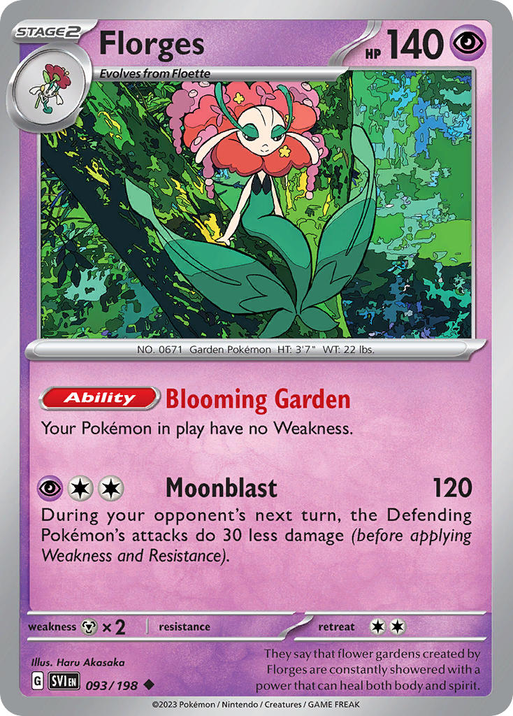 Florges 093/198 Uncommon Scarlet & Violet Pokémon card