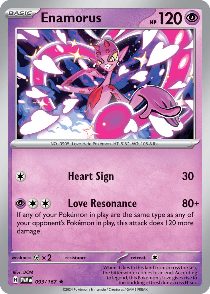 Enamorus 093/167 Rare Twilight Masquerade Pokémon card