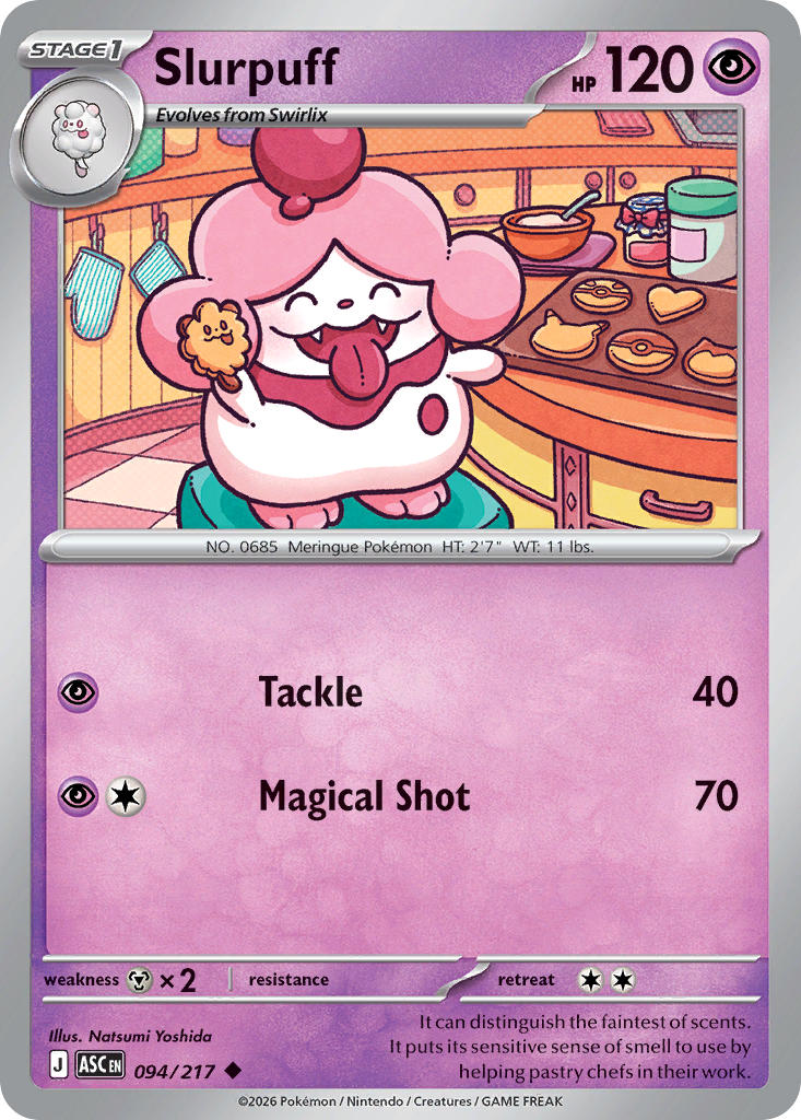 Slurpuff 094/217 Rare Ascended Heroes Pokémon card