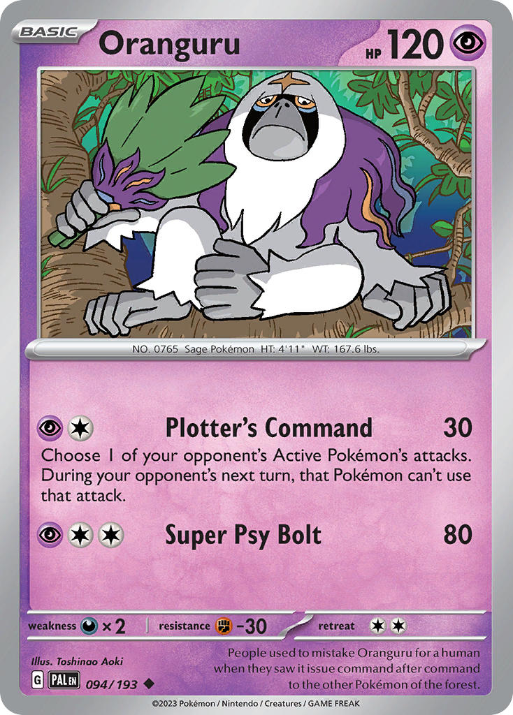 Oranguru 094/193 Rare Paldea Evolved Pokémon card