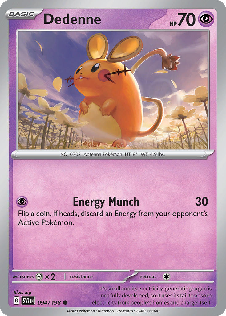 Dedenne 094/198 Common Scarlet & Violet Pokémon card