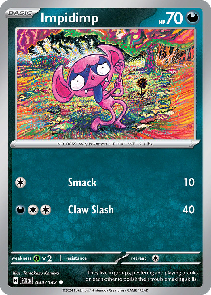 Impidimp 094/142 Common Stellar Crown Pokémon card