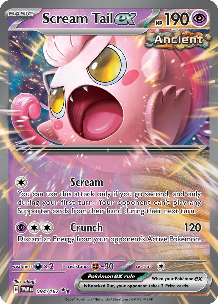 Scream Tail EX 094/167 Double Rare Twilight Masquerade Pokémon card