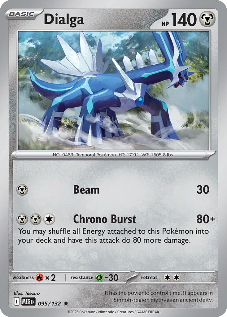 Dialga 095/132 Rare Mega Evolution Pokémon card
