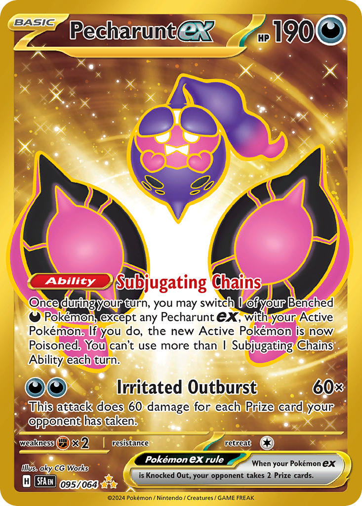 Pecharunt EX 095/064 Hyper Rare Shrouded Fable Pokémon card