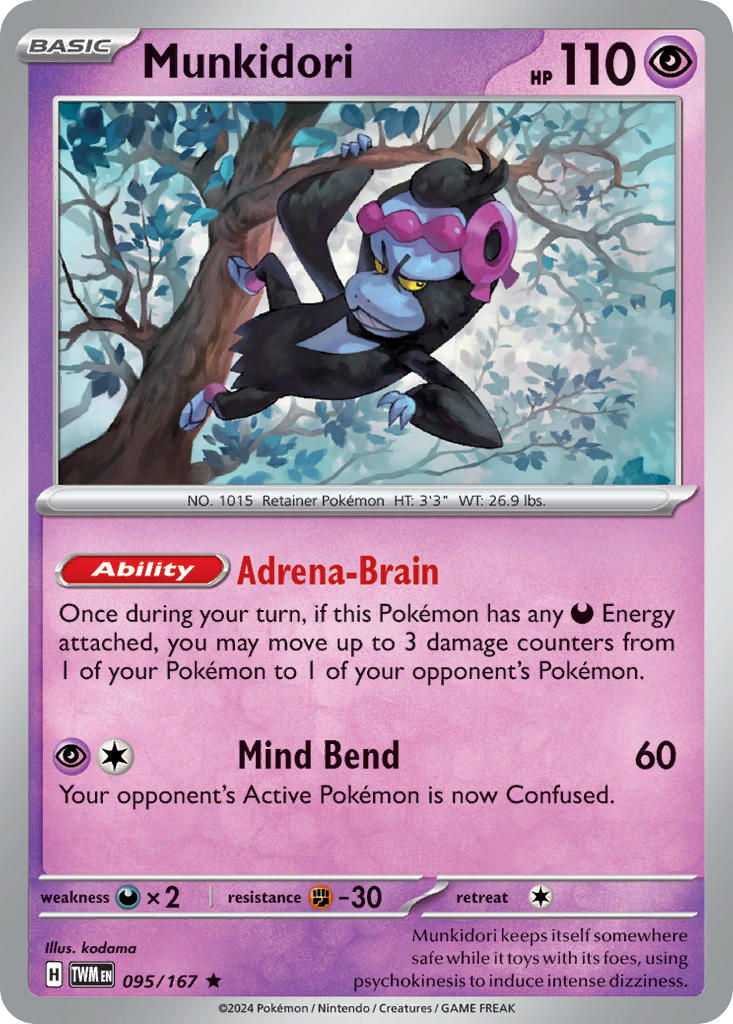 Munkidori 095/167 Rare Twilight Masquerade Pokémon card