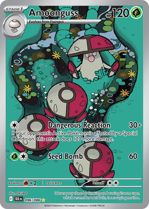 Amoonguss 096/086 Illustration Rare Black Bolt Pokémon card