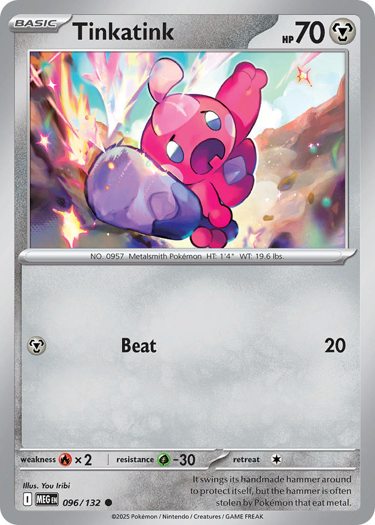 Tinkatink 096/132 Common Mega Evolution Pokémon card