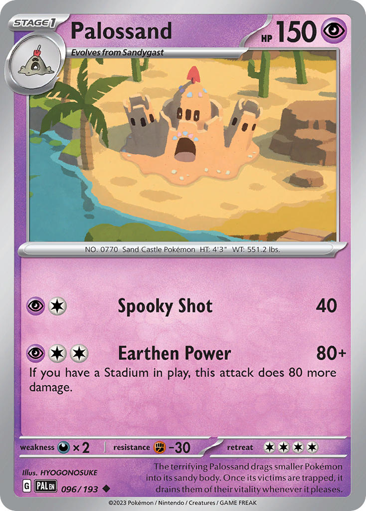 Palossand 096/193 Rare Paldea Evolved Pokémon card