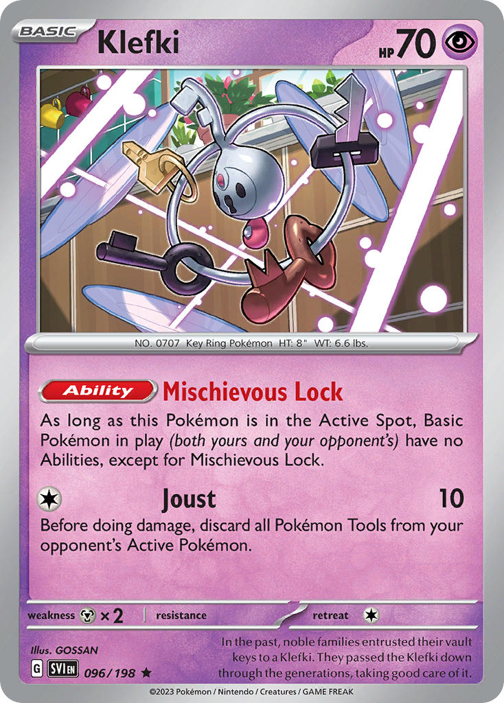 Klefki 096/198 Rare Scarlet & Violet Pokémon card