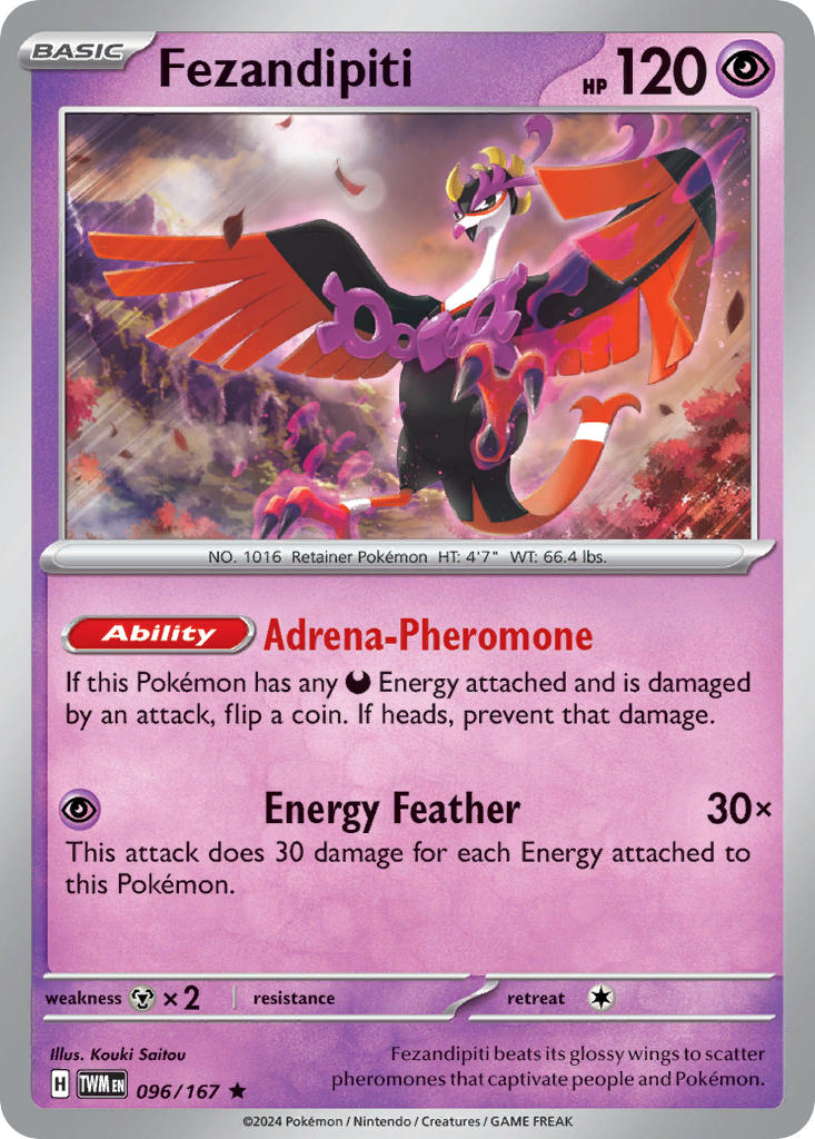 Fezandipiti 096/167 Rare Twilight Masquerade Pokémon card