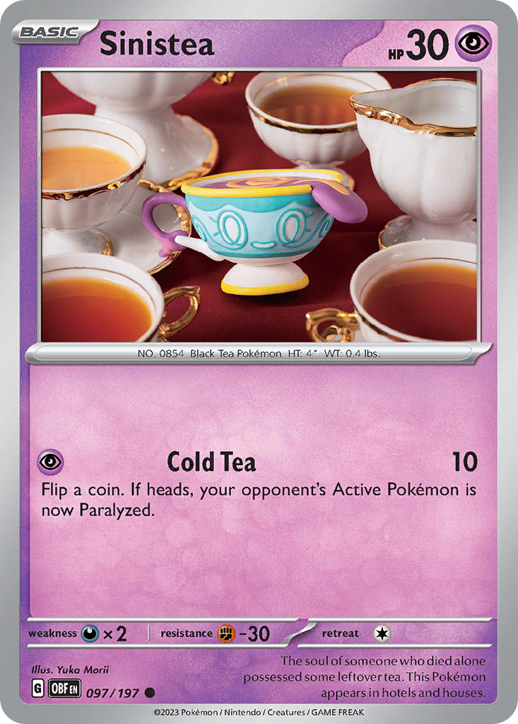 Sinistea 097/197 Common Obsidian Flames Pokémon card