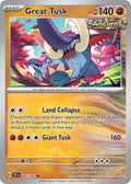 Great Tusk 097/162 Rare Temporal Forces Pokémon card