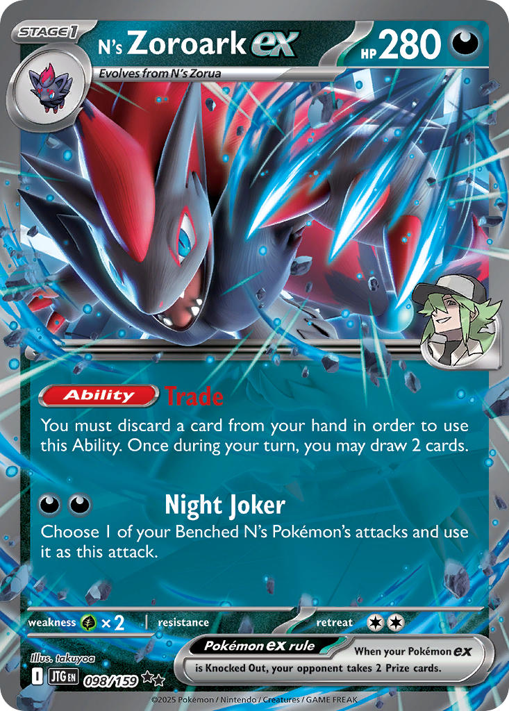 N's Zoroark EX 098/159 Double Rare Journey Together Pokémon card