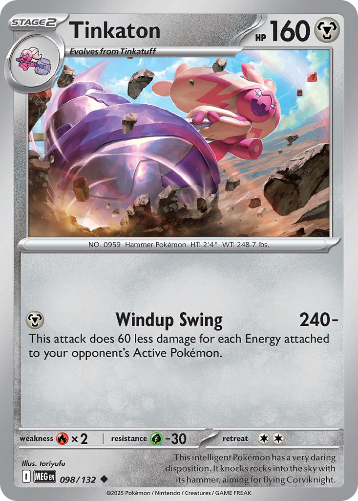 Tinkaton 098/132 Uncommon Mega Evolution Pokémon card