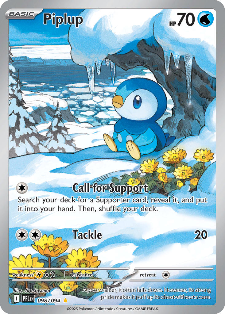 Piplup 098/094 Illustration Rare Phantasmal Flames Pokémon card