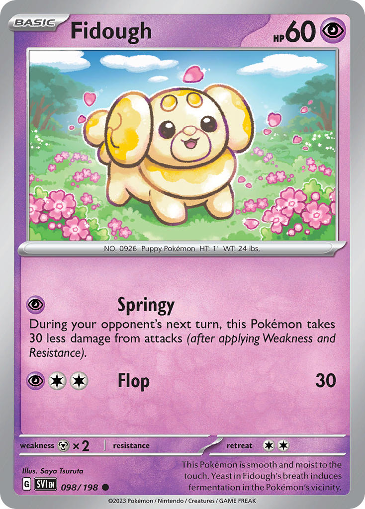 Fidough 098/198 Common Scarlet & Violet Pokémon card