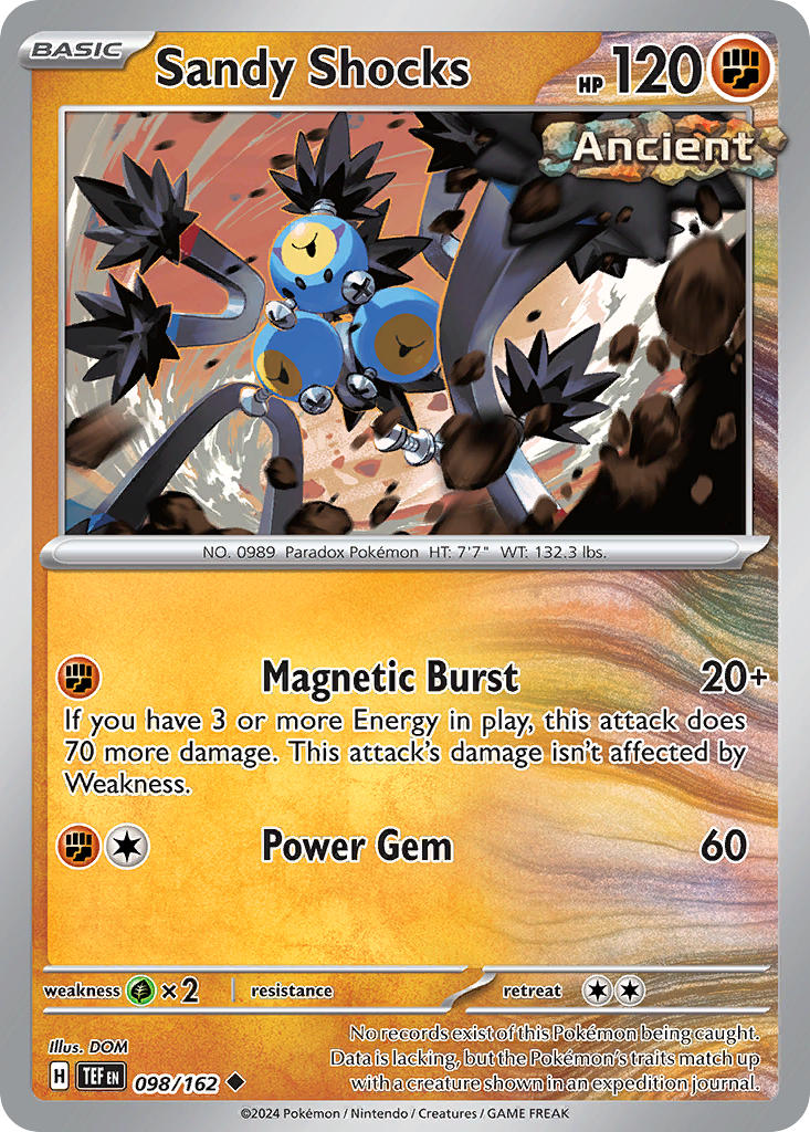 Sandy Shocks 098/162 Rare Temporal Forces Pokémon card