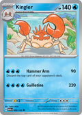 Kingler 099/165 Uncommon 151 Pokémon card