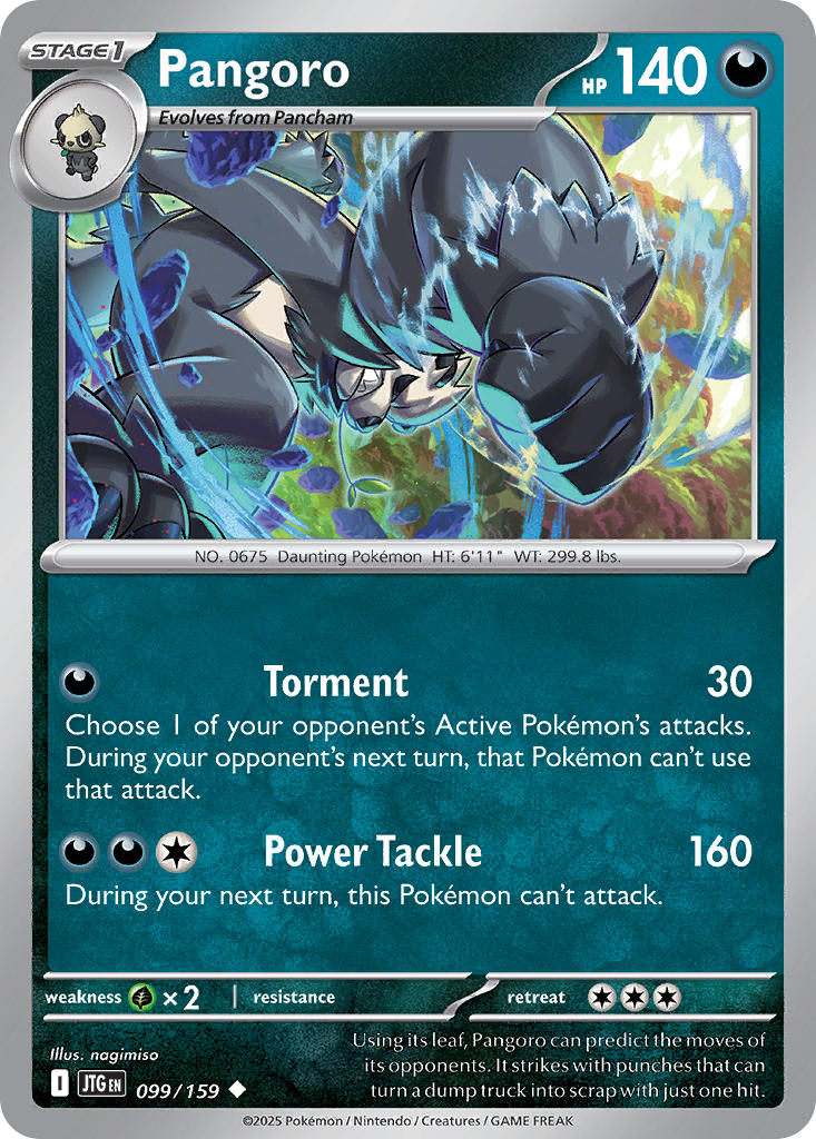 Pangoro 099/159 Common Journey Together Pokémon card