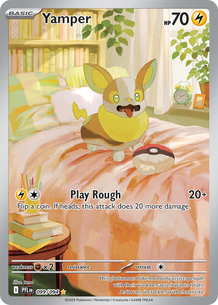 Yamper 099/094 Illustration Rare Phantasmal Flames Pokémon card
