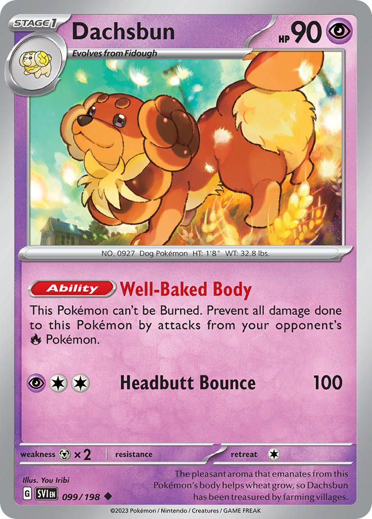 Dachsbun 099/198 Uncommon Scarlet & Violet Pokémon card