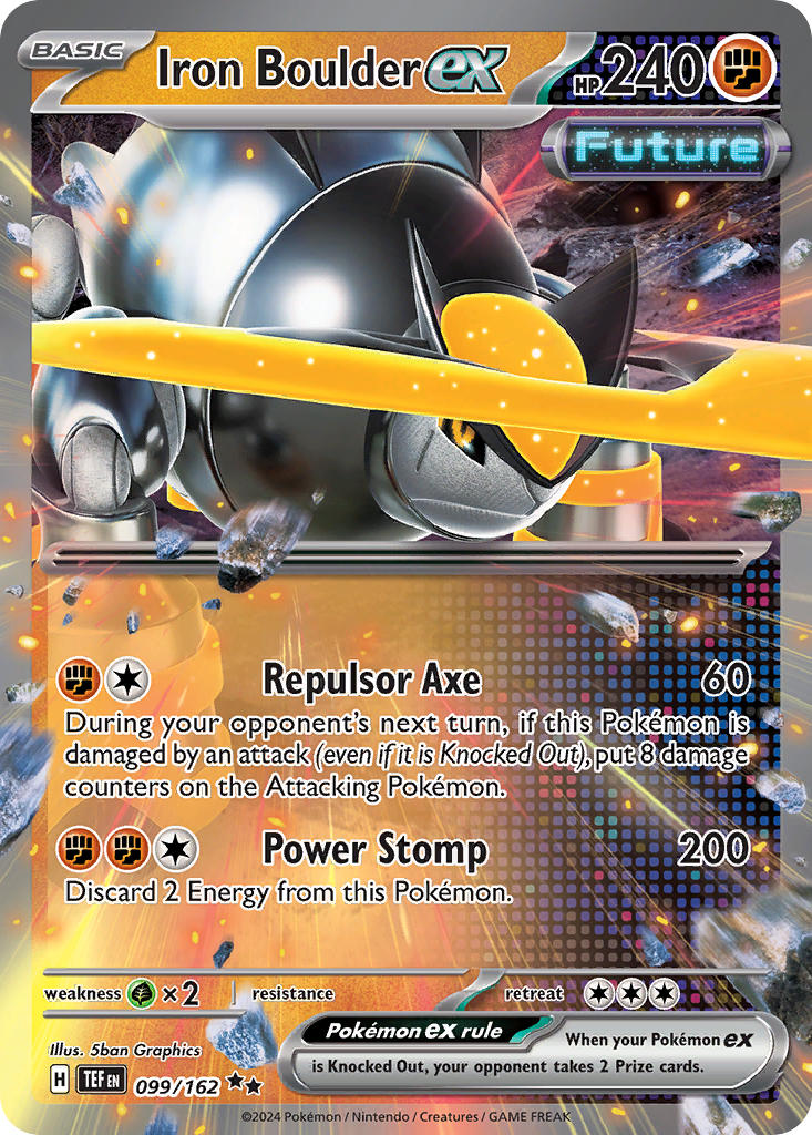 Iron Boulder EX 099/162 Double Rare Temporal Forces Pokémon card