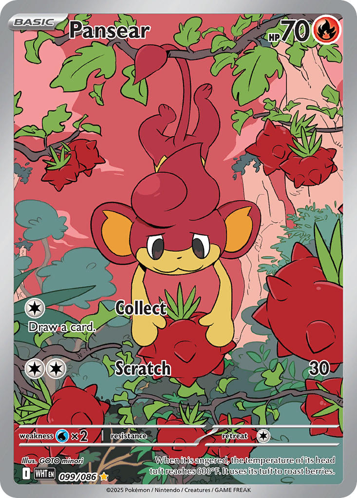 Pansear 099/086 Illustration Rare White Flare Pokémon card