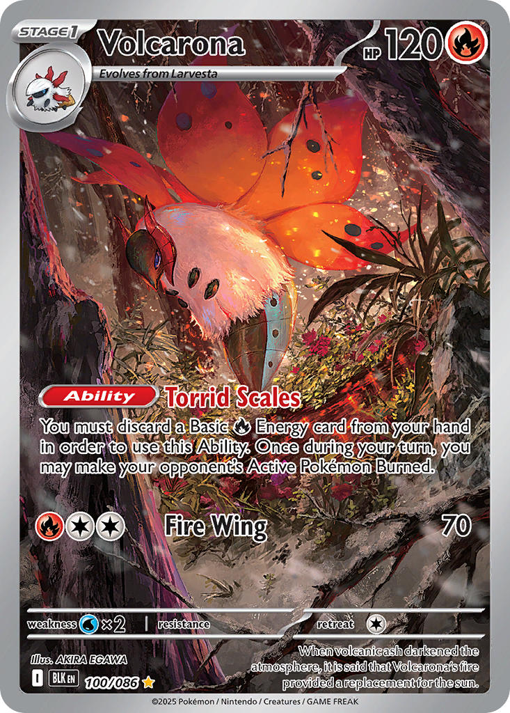 Volcarona 100/086 Illustration Rare Black Bolt Pokémon card